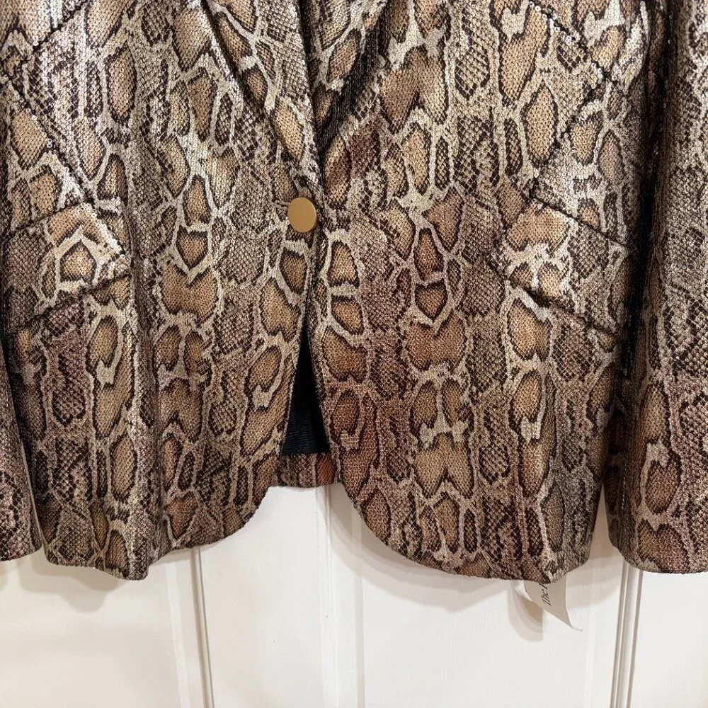 SALE NEW Fabulous Excellent L'Agence Sequin Animal Print Jacket sz 6 - Picture 4 of 6